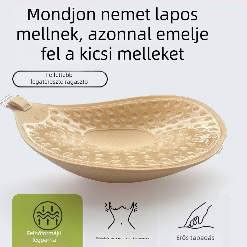 Kisméretű és lapos mellhez való push-up tapasz — láthatatlan, vastagított, kerek kosár alakú, nylonból, márka Uvome