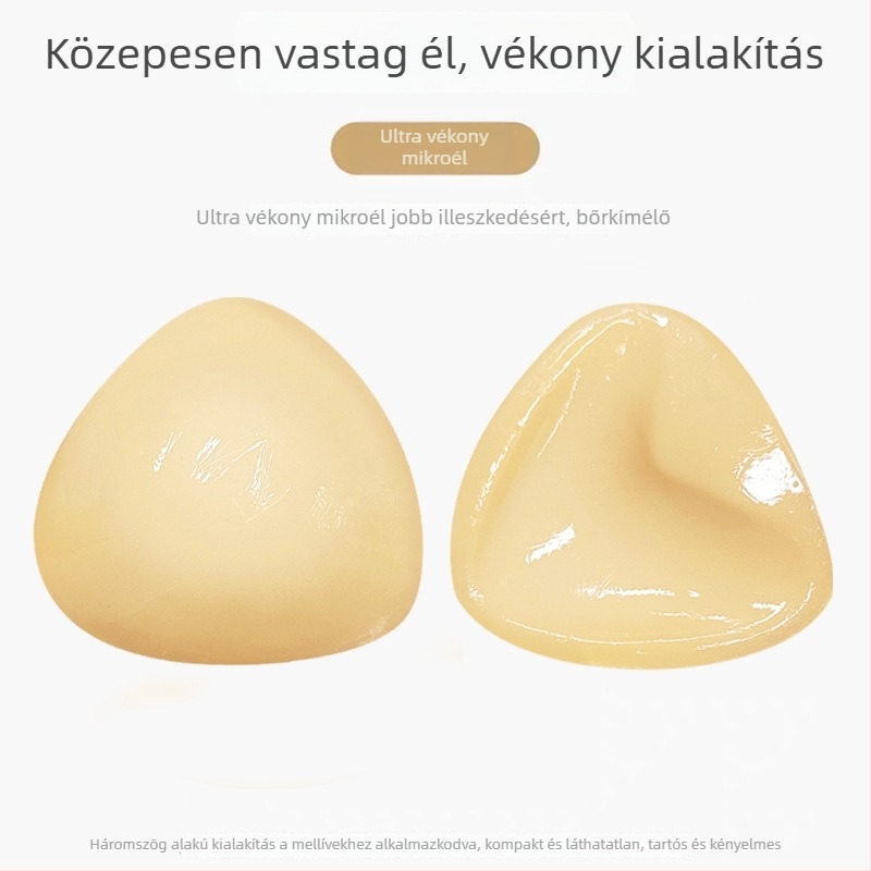 Háromszög alakú, kétoldalas öntapadó melltartó betét, nylonból, vastított kivitel, gyűjtéshez és V-formájú kiemeléshez