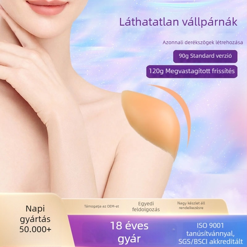 Üzleti öltönyhöz való láthatatlan szilikon vállpárnák, derékszögű kialakítás, levehető, uniszex