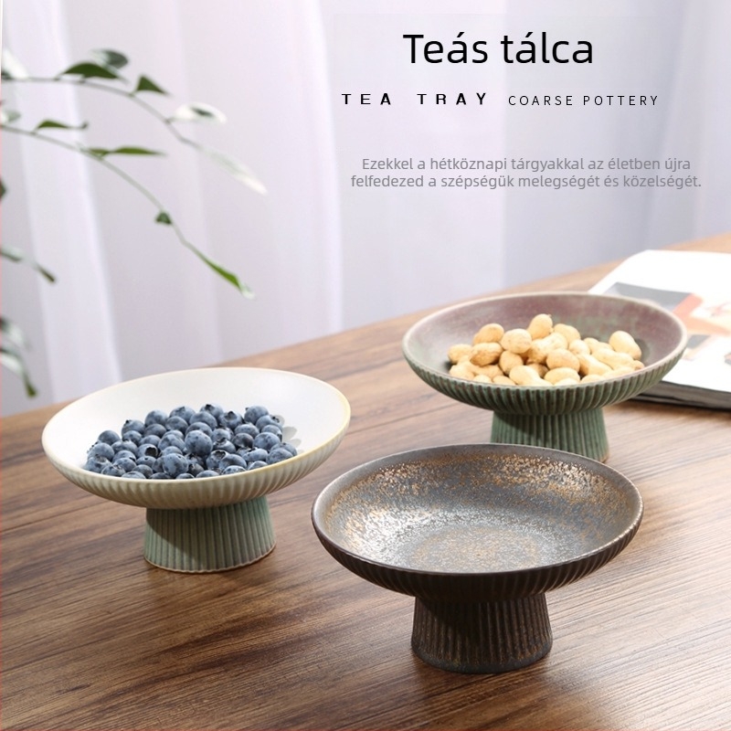 Mood Ceramics gyümölcstál magas lábbal – kerámia, retro lux stílus, bevezetés 2022 tavasz