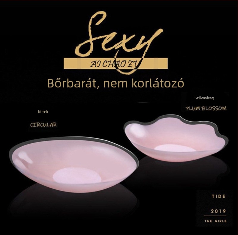 Szilikon mellbimbóvédők – ultra vékonyak, láthatatlanok, csipkés éllel, kerek formájú, készlet 3/4/5/6 pár, elegáns fémdobozban