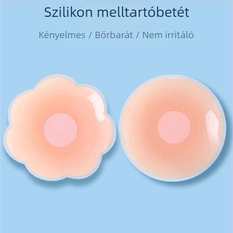 Szilikon mellbimbóvédők – ultra vékonyak, láthatatlanok, csipkés éllel, kerek formájú, készlet 3/4/5/6 pár, elegáns fémdobozban