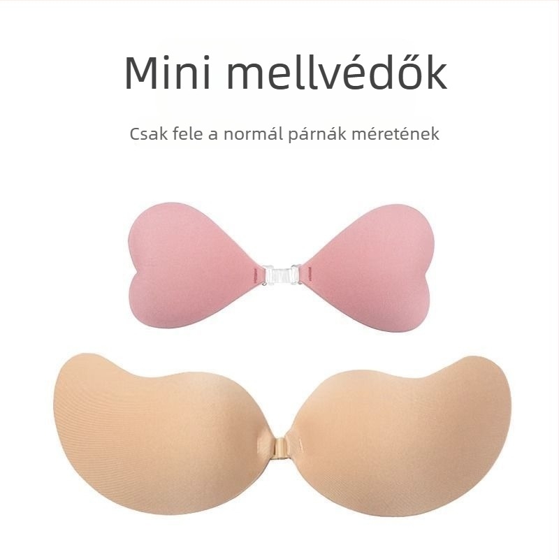 Bikini melltapasz — nejlon, légáteresztő, láthatatlan, szív alakú mellfolt, flitteres részletek, push-up hatás