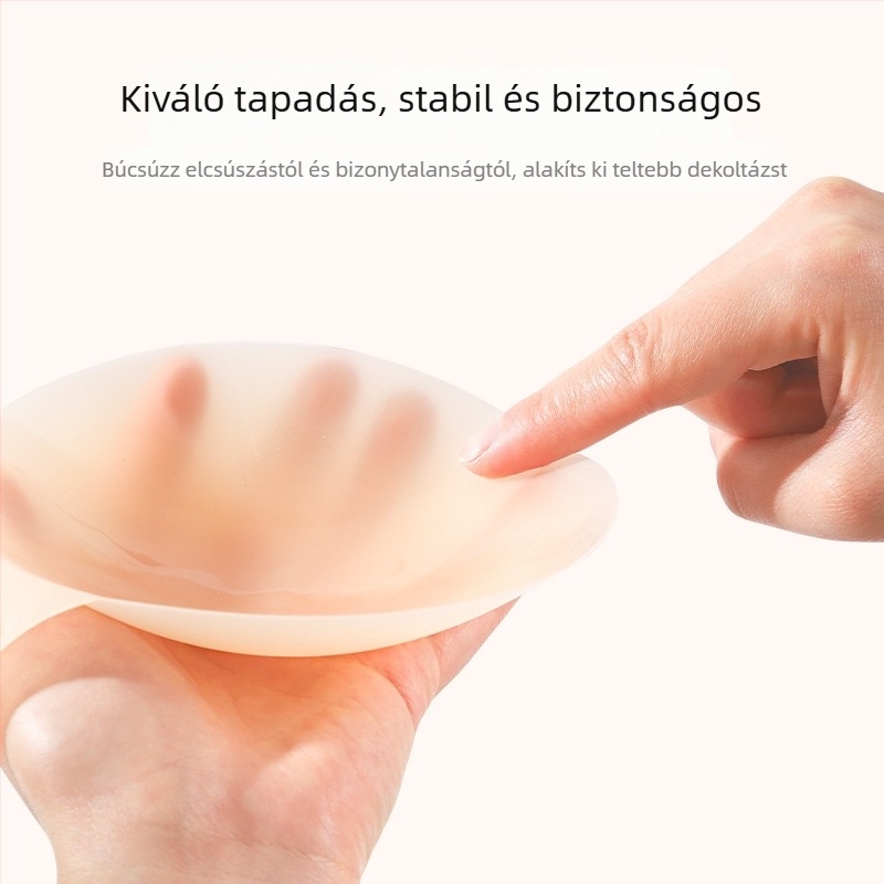 Szilikon melltapasz a mell felvarrására, láthatatlan, vékony, kerek mellbimbó-formájú