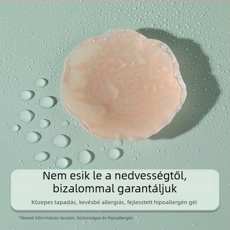 Csipkés szilikon mellbimbó tapasz - nyom nélküli, lélegző, láthatatlan; vékony; kör alakú; szexi