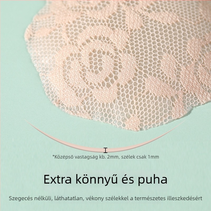 Csipkés szilikon mellbimbó tapasz - nyom nélküli, lélegző, láthatatlan; vékony; kör alakú; szexi