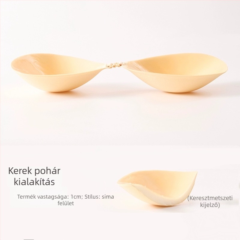 Szilikon mellszívó pohár Peach Cup, kis mellhez, láthatatlan push-up párnák, 4 cm vastagságú, menyasszonyi ruhához