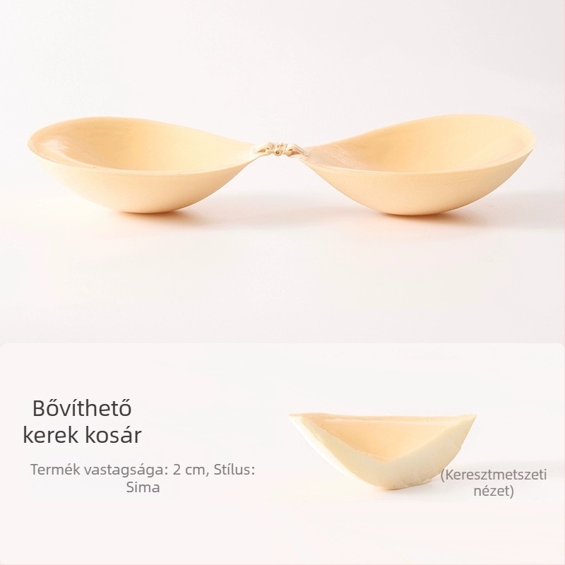 Szilikon mellszívó pohár Peach Cup, kis mellhez, láthatatlan push-up párnák, 4 cm vastagságú, menyasszonyi ruhához