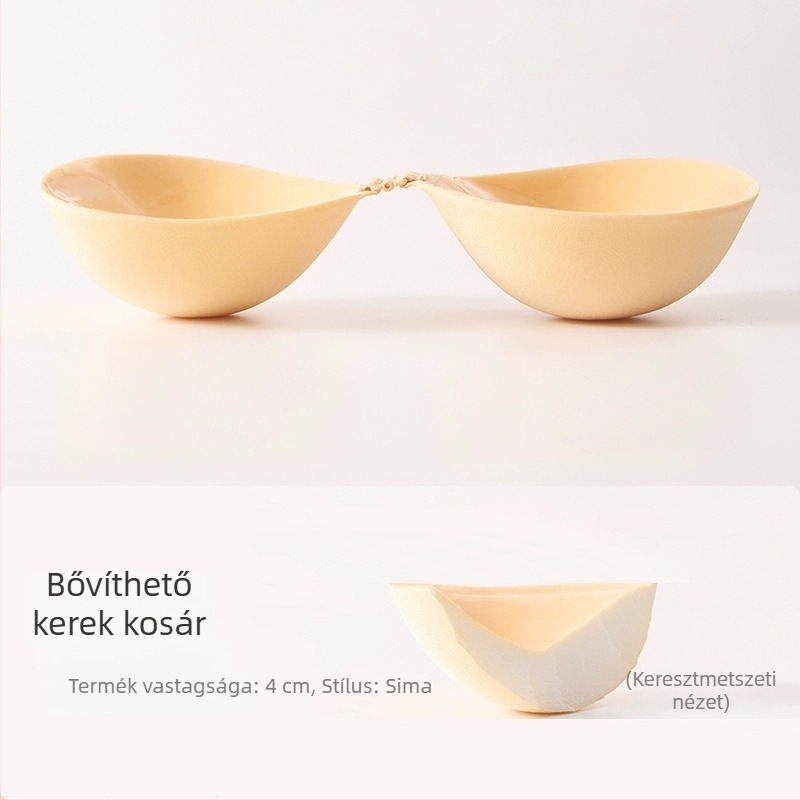 Szilikon mellszívó pohár Peach Cup, kis mellhez, láthatatlan push-up párnák, 4 cm vastagságú, menyasszonyi ruhához