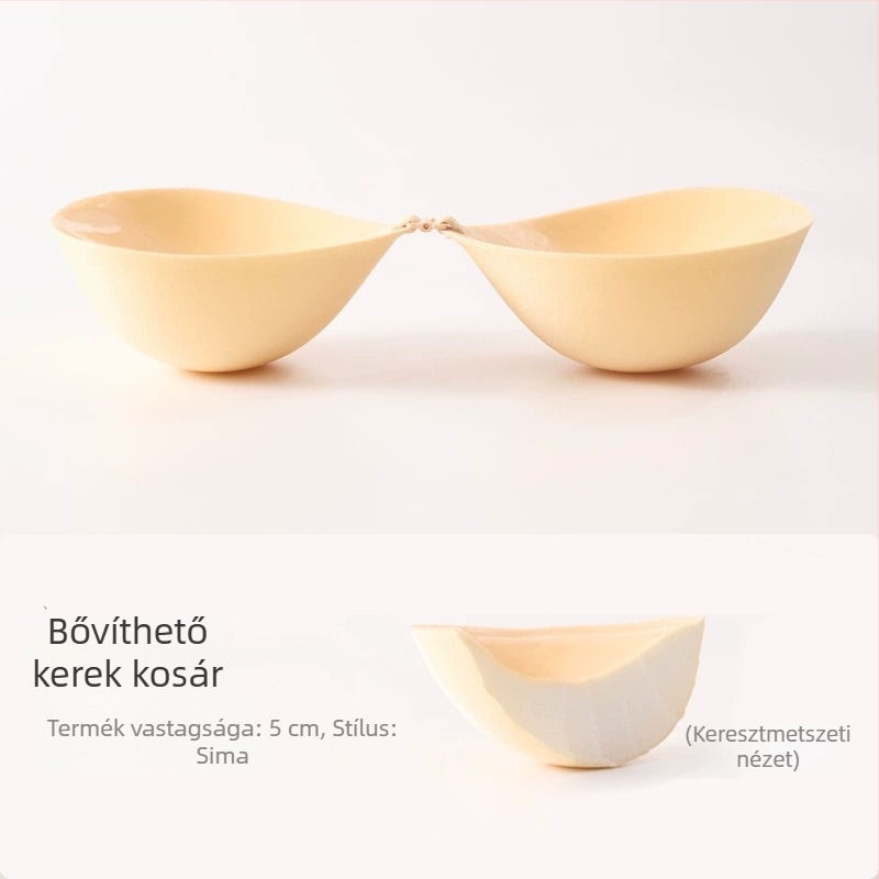 Szilikon mellszívó pohár Peach Cup, kis mellhez, láthatatlan push-up párnák, 4 cm vastagságú, menyasszonyi ruhához