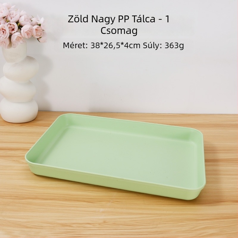 Mély tálca otthoni tárolásra - PP anyag, négyzetes forma, skandináv stílus, egyszínű, testreszabható