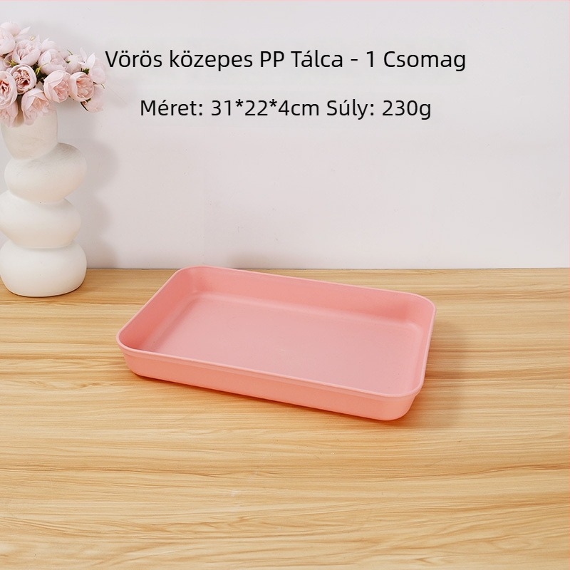 Mély tálca otthoni tárolásra - PP anyag, négyzetes forma, skandináv stílus, egyszínű, testreszabható