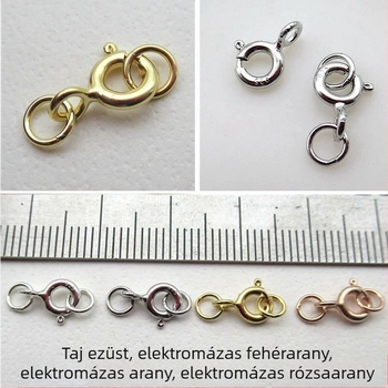 Ékszerzár karkötőhöz és nyaklánchoz, 925 sterling ezüst, elektroplatírozás