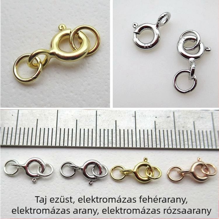 Ékszerzár karkötőhöz és nyaklánchoz, 925 sterling ezüst, elektroplatírozás
