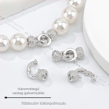 S925 Sterling ezüst gyöngy nyaklánc zár, DIY karkötők és gyöngyfűzéshez