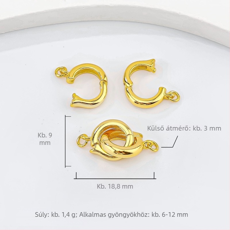 S925 Sterling ezüst gyöngy nyaklánc zár, DIY karkötők és gyöngyfűzéshez