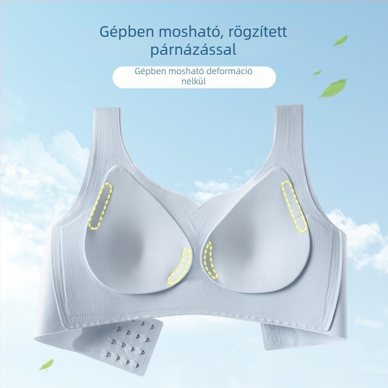 Plusz méretű kismama melltartó nagy mellekhez, anti-sag, emelés és formázás, lélegző sportos dizájn, hátul négy sor zár
