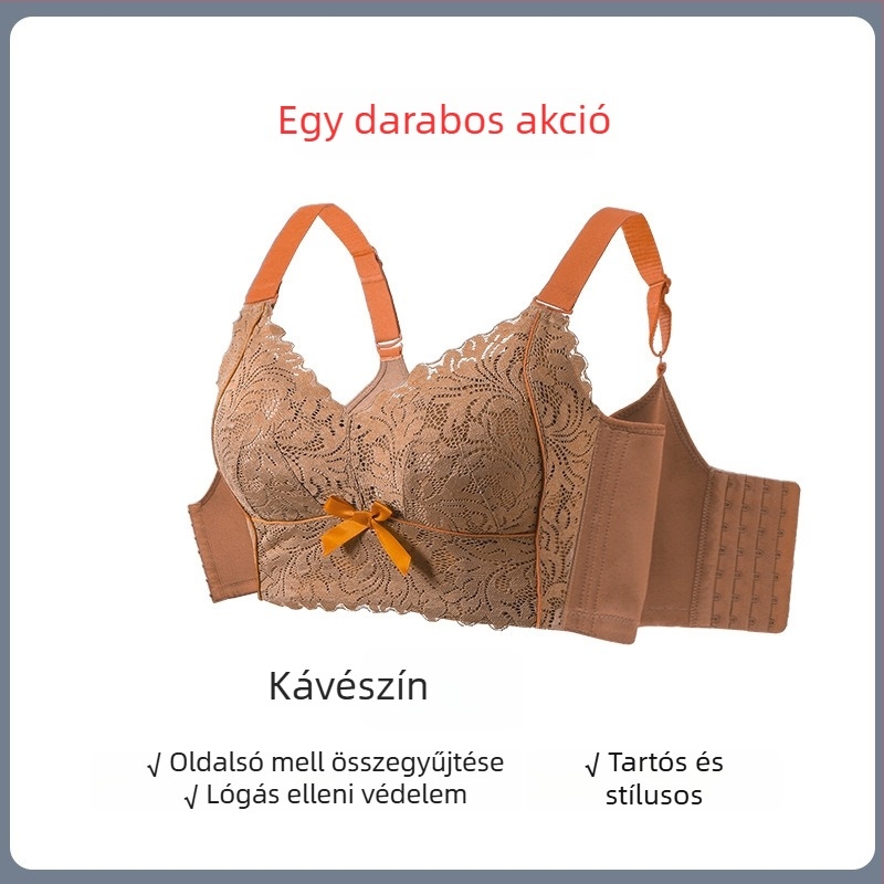 Nagy méretű, állítható külső bővítésű korrigáló melltartó nőknek, vékony kosár, formázó hatás, oldalsó emlőgyűjtés, esés elleni védelem
