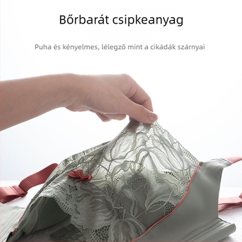 Drótkötés nélküli latex csipkés melltartó nagy mellekhez, formázó, teljes kosár, állítható pántok, hátul hatsoros záródás, ultra vékony formázó kosár, lélegző és kényelmes