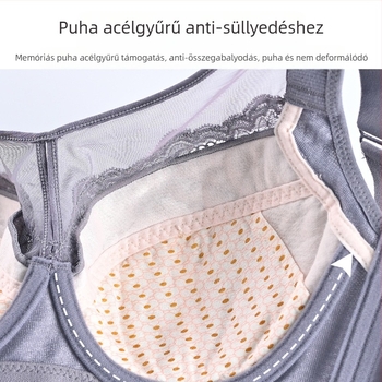 Teljes kosárú csipkés melltartó vékony formázott kosarakkal, rögzített dupla vállpántokkal, hátul négy sor kapoccsal, 70–80% poliészter és pamut bélés