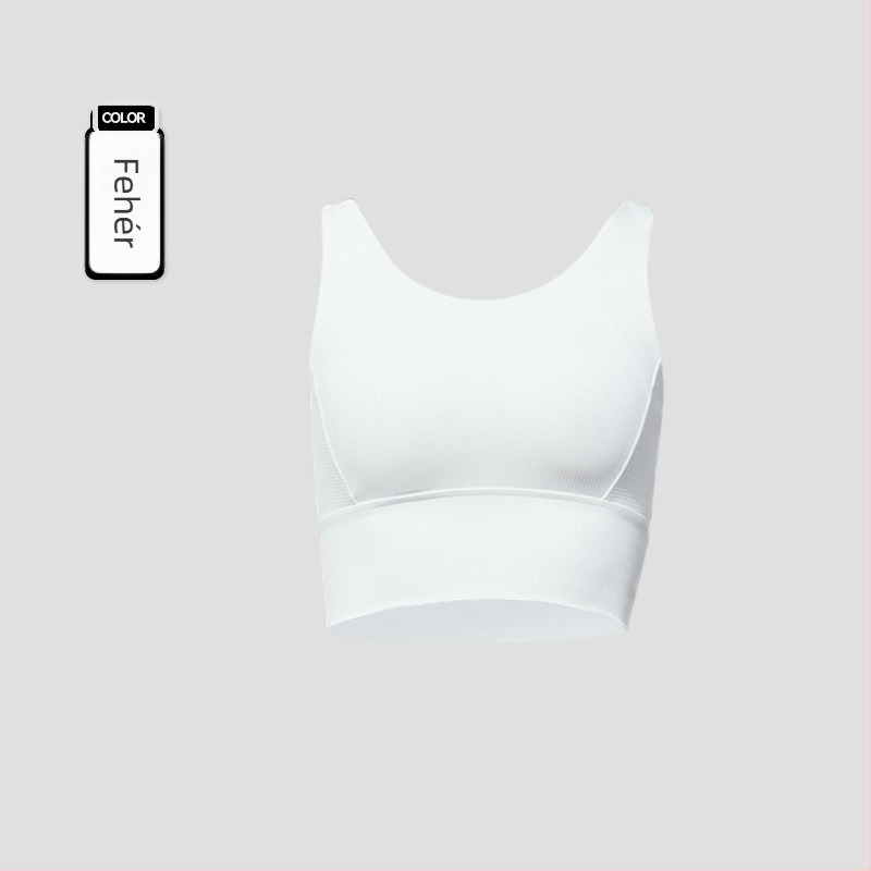 Sportmelltartó belső párnázattal, varrás nélküli, 3/4-es kosár, rögzített vállpántok, anyag: Nylon 75% / Spandex 25%