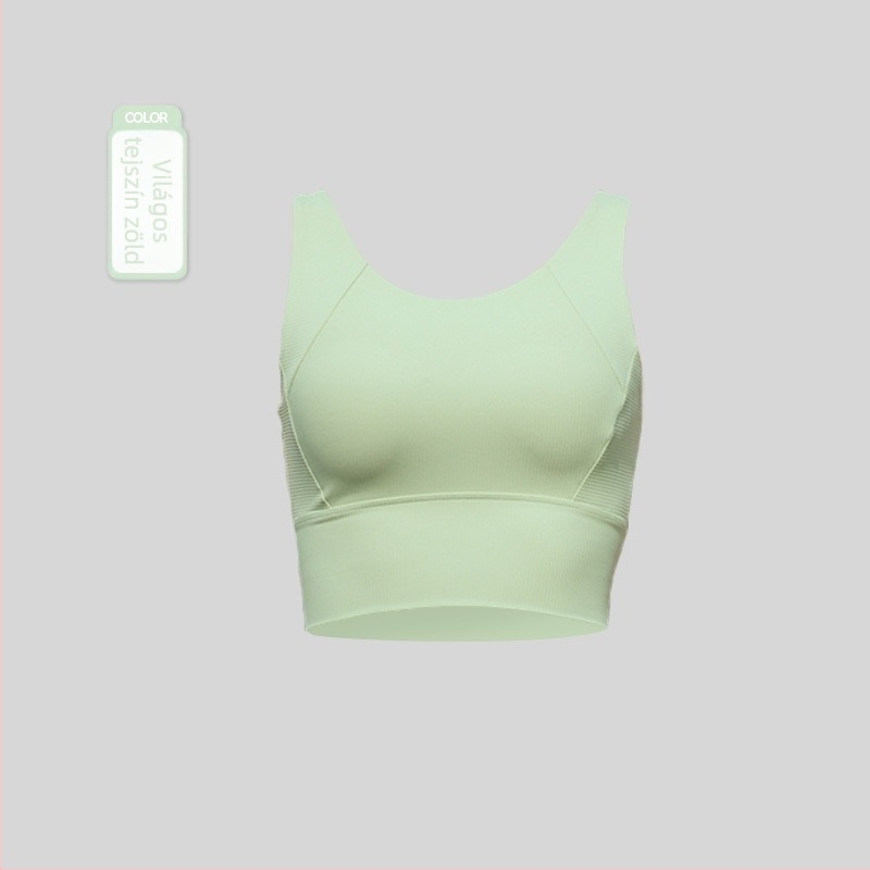 Sportmelltartó belső párnázattal, varrás nélküli, 3/4-es kosár, rögzített vállpántok, anyag: Nylon 75% / Spandex 25%