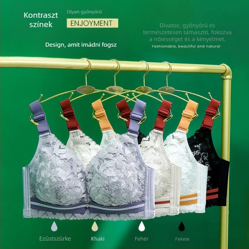 Nikkel- és fémmentes női melltartó, teljes kosár, nagy méret, állítható forma, lélegző csipke