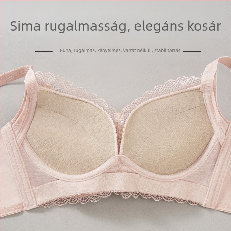 Drót nélküli csipkés push-up melltartó kis mellhez — felhúzás, formázás és oldalsó szövetek gyűjtése