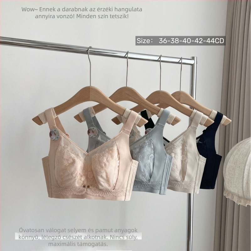 Kényelmes acélgyűrűs melltartó, teljes kosár, vékony formázott kosarak, nylon főanyag, bélés modal 90–95%, lélegző, állítható, támasz