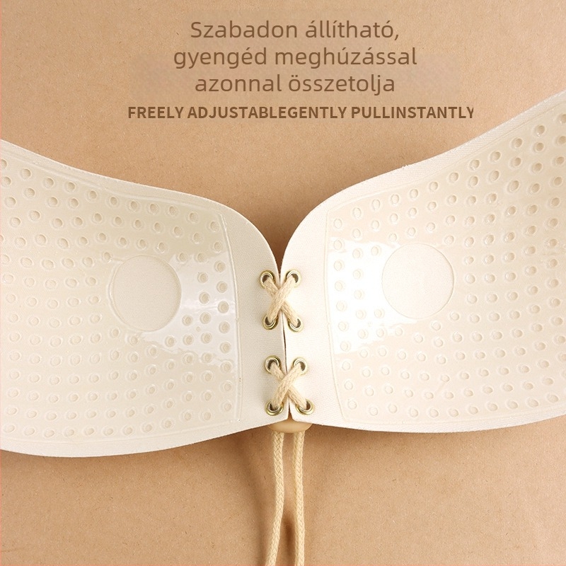 Szilikon mellkas ragasztók láthatatlan melltartóhoz, szárny alakú kosár, acélgyűrű nélkül