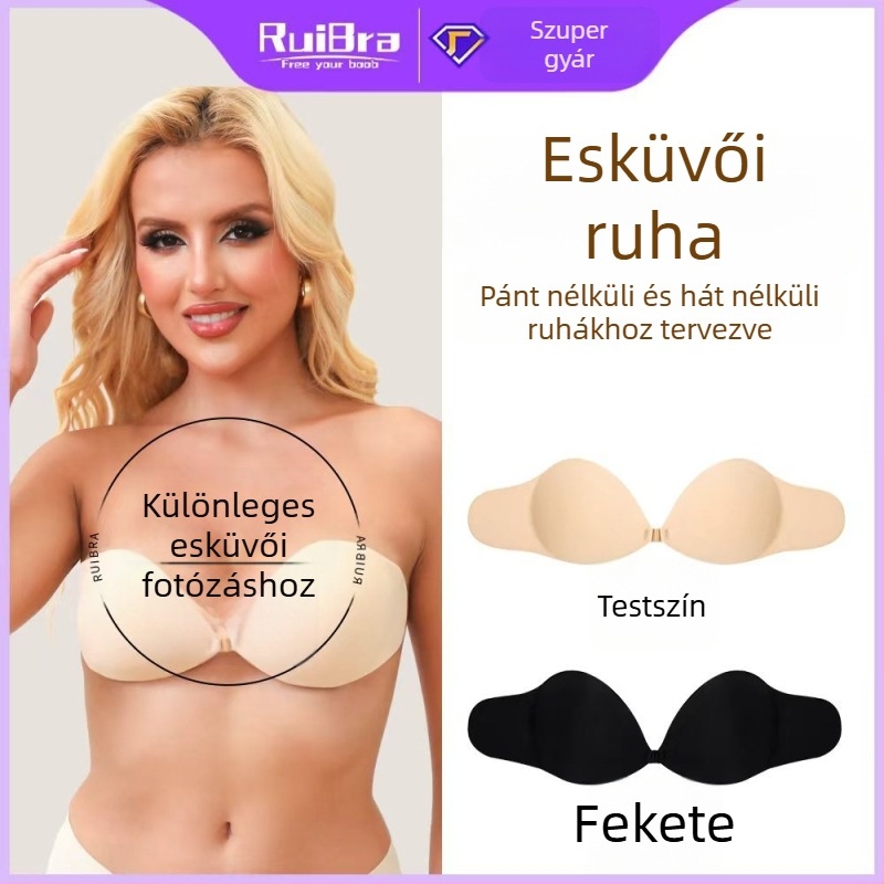 Plusz méretű láthatatlan melltartó előre záródó, oldalsó szárnyakkal, 3D textilkosarakkal