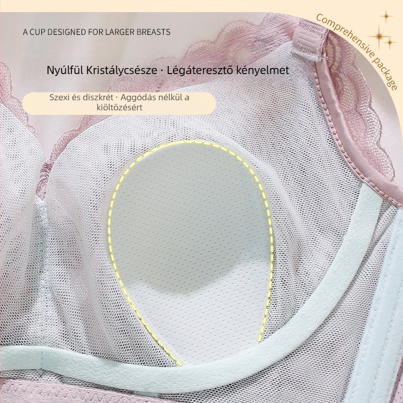 Lan Dieman melltartó ultra vékony pohárral, pohár pamutból, hátul négy sor kapocs, fixált kettős vállpántok