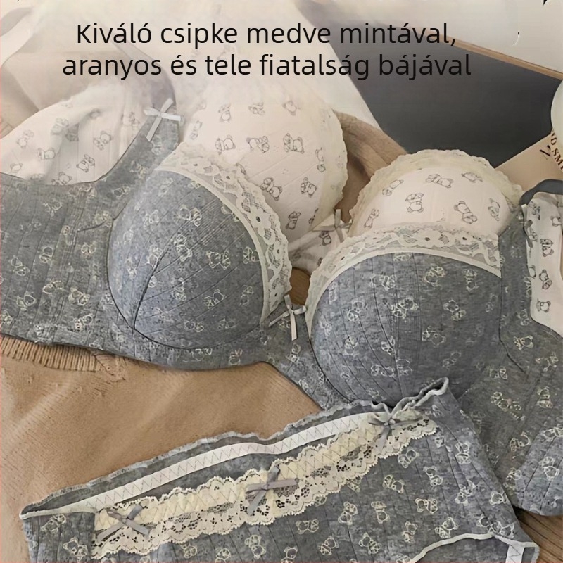 Push-up melltartó készlet, 3/4-es kosárral, ultra vékony formázott kosár, rögzített pántok, hátul három sor kapocs