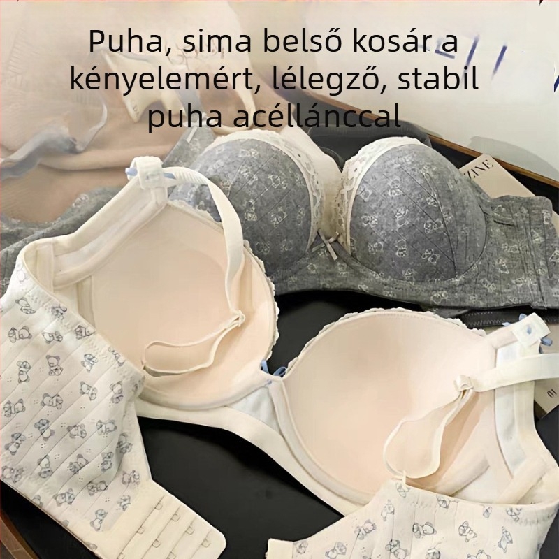 Push-up melltartó készlet, 3/4-es kosárral, ultra vékony formázott kosár, rögzített pántok, hátul három sor kapocs