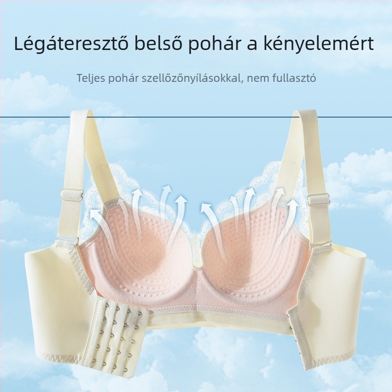 Nylonból készült ultra vékony push-up melltartó, 3/4 kosár, vékony formázott kosár, fix vállpántok, hátoldali zár öt sor horoggal, összegyűjti a mellet és támogatja a megereszkedés megelőzésére.