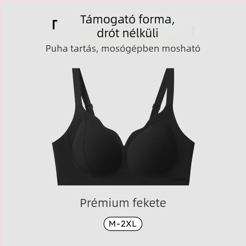 Drót nélküli formázó melltartó nőknek, hátat simító hatás, 3/4 kosár, vékony formázó kosár, rögzített vállpántok, hátul három sor záródás