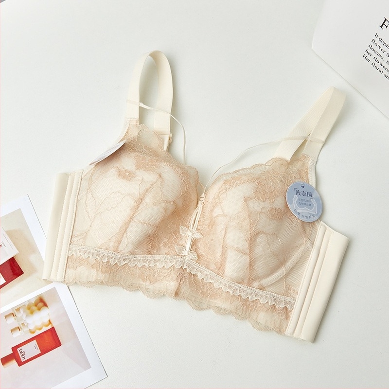 Vezeték nélküli melltartó, ultrakönnyű, formázott kosaras, Push-Up, 3/4 kosár, Nylon