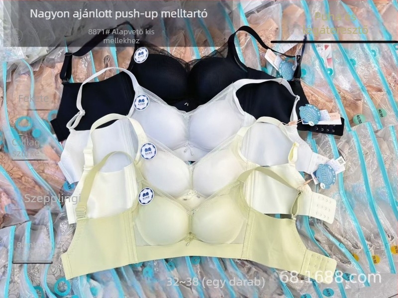 Nélkülöző Push-Up melltartó, 3/4 kosár, vékony moldált pamutkosár, fő anyag Nylon, hátul négy sor csattal