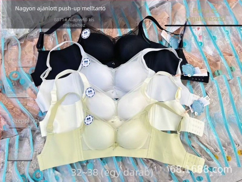 Nélkülöző Push-Up melltartó, 3/4 kosár, vékony moldált pamutkosár, fő anyag Nylon, hátul négy sor csattal