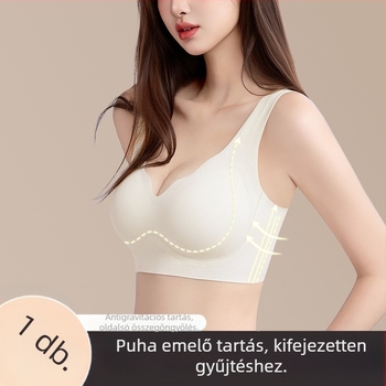 Varrás nélküli, dupla emelésű melltartó kis keblekhez, push-up hatás, puha támasz, fix kosár