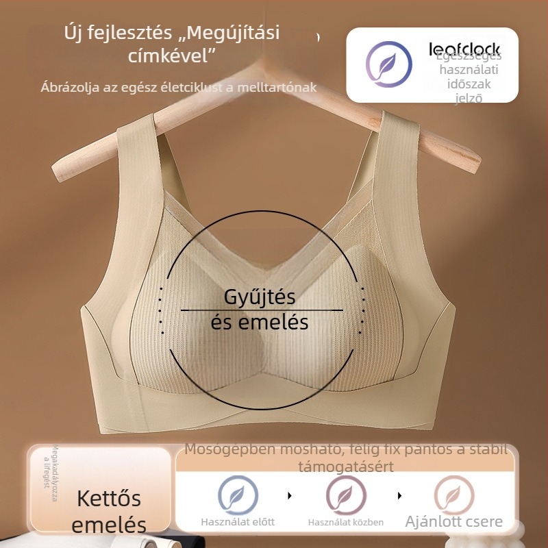 Push-Up varrat nélküli melltartó, háló anti-gravitációval, teljes kosár; fő anyag: nylon; bélés spandex 30-50%.