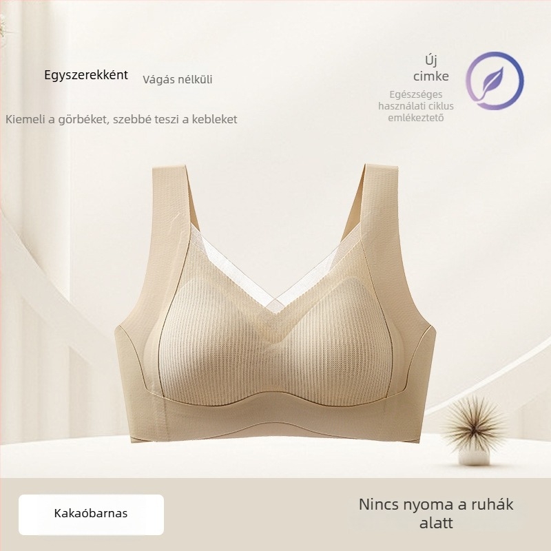 Push-Up varrat nélküli melltartó, háló anti-gravitációval, teljes kosár; fő anyag: nylon; bélés spandex 30-50%.