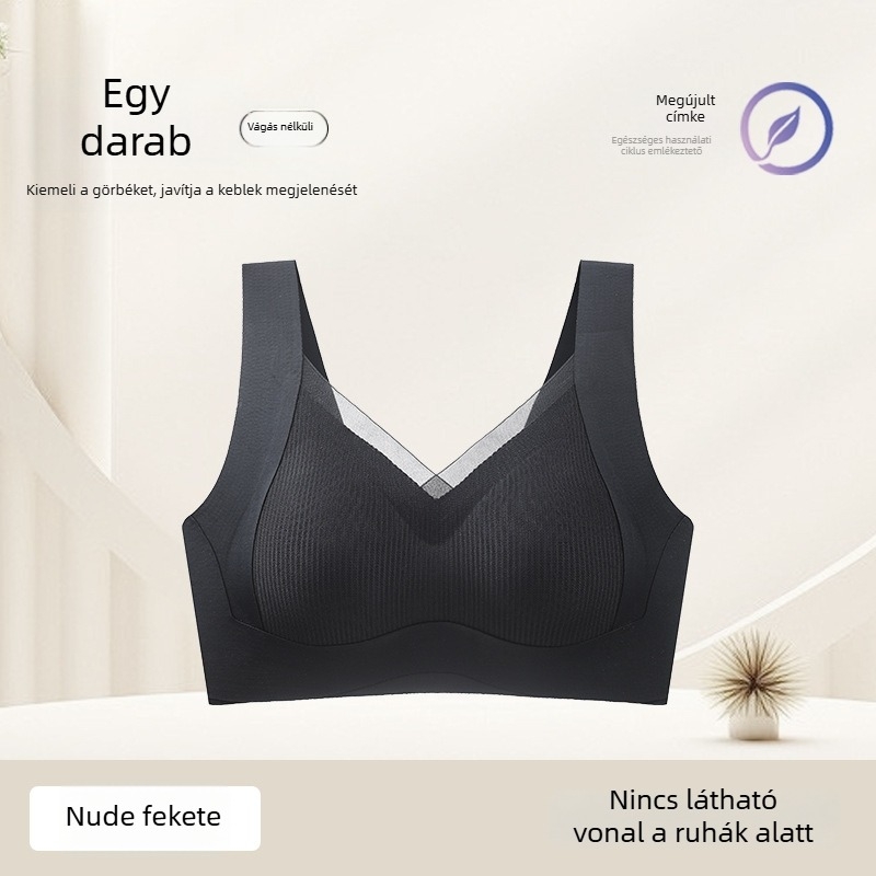 Push-Up varrat nélküli melltartó, háló anti-gravitációval, teljes kosár; fő anyag: nylon; bélés spandex 30-50%.