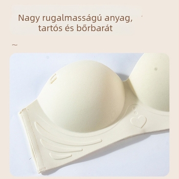Félkosaras, varrat nélküli melltartó kismellű nőknek, push-up hatással, láthatatlan, rögzített kosárral az oldalsó részek formázásához