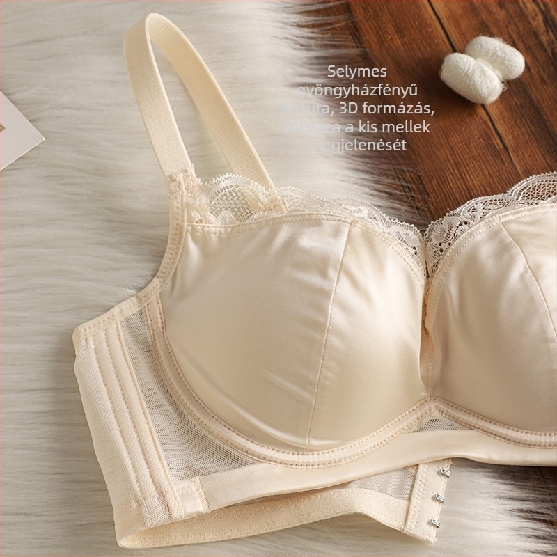 Sukin drót nélküli Mulberry Silk Satin melltartó, 3/4 kosár, belső 100% selyemmel, hátoldali három sor kapocs