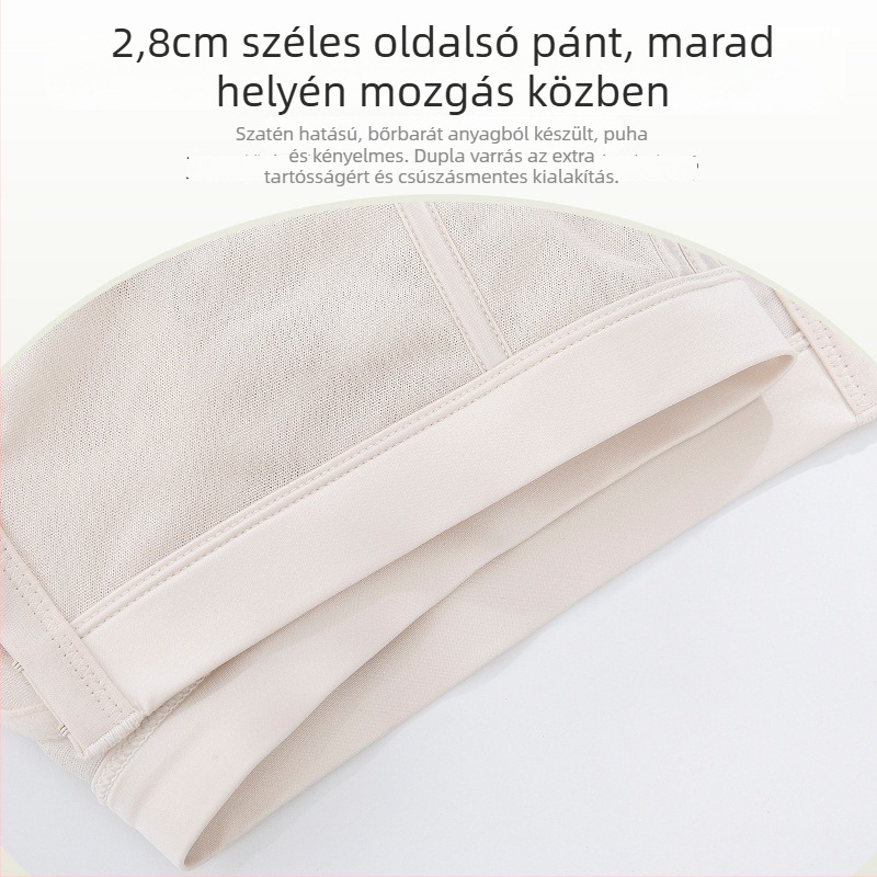 Teljes kosaras melltartó, vezeték nélküli, ultra vékony, légáteresztő, oldalsó támogató, hátul négy sor kapocs, fix dupla vállpántok, formázott kosár pamutból
