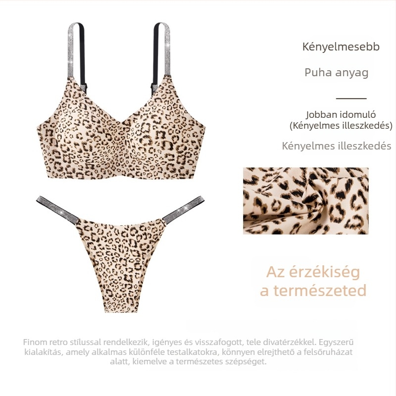 Nude színű, seamless melltartó és alsónemű készlet, levehető dupla vállpántokkal és csillogó strasszos díszítéssel