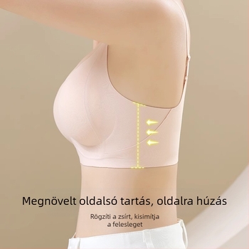 Kis méretű mellhez tervezett emelő- és formázó melltartó, varrás nélküli, könnyű és vékony, töltőanyag nélkül, hát-támasz, 3/4 kosár