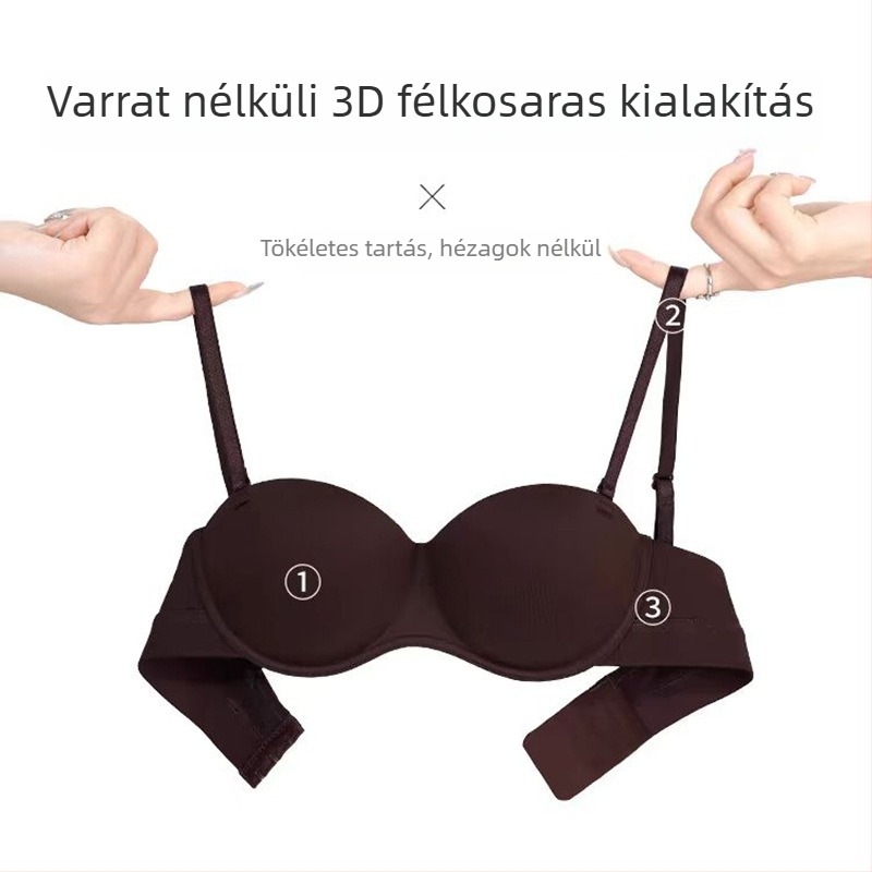 Pure Pattern Félkosaras melltartó, drótotlan, vékony formázott kosár, oldalsó tartás, hátul három sor zár, nylon spandex bélés