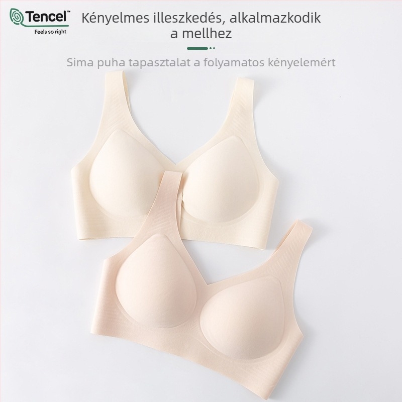 Modál anyagú sportmelltartó, acélkeret nélküli, félfix 3/4 kosár, varrásmentes, felső tartással
